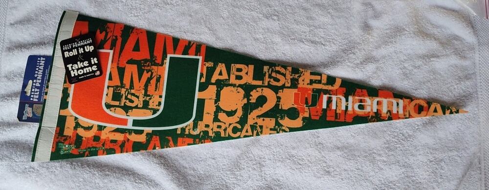 Miami Hurricanes University of Miami NCAA Felt Pennant WinCraft College